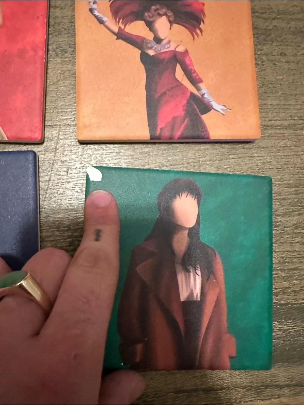Set of 4 Broadway Musical Theater Character Art Coasters